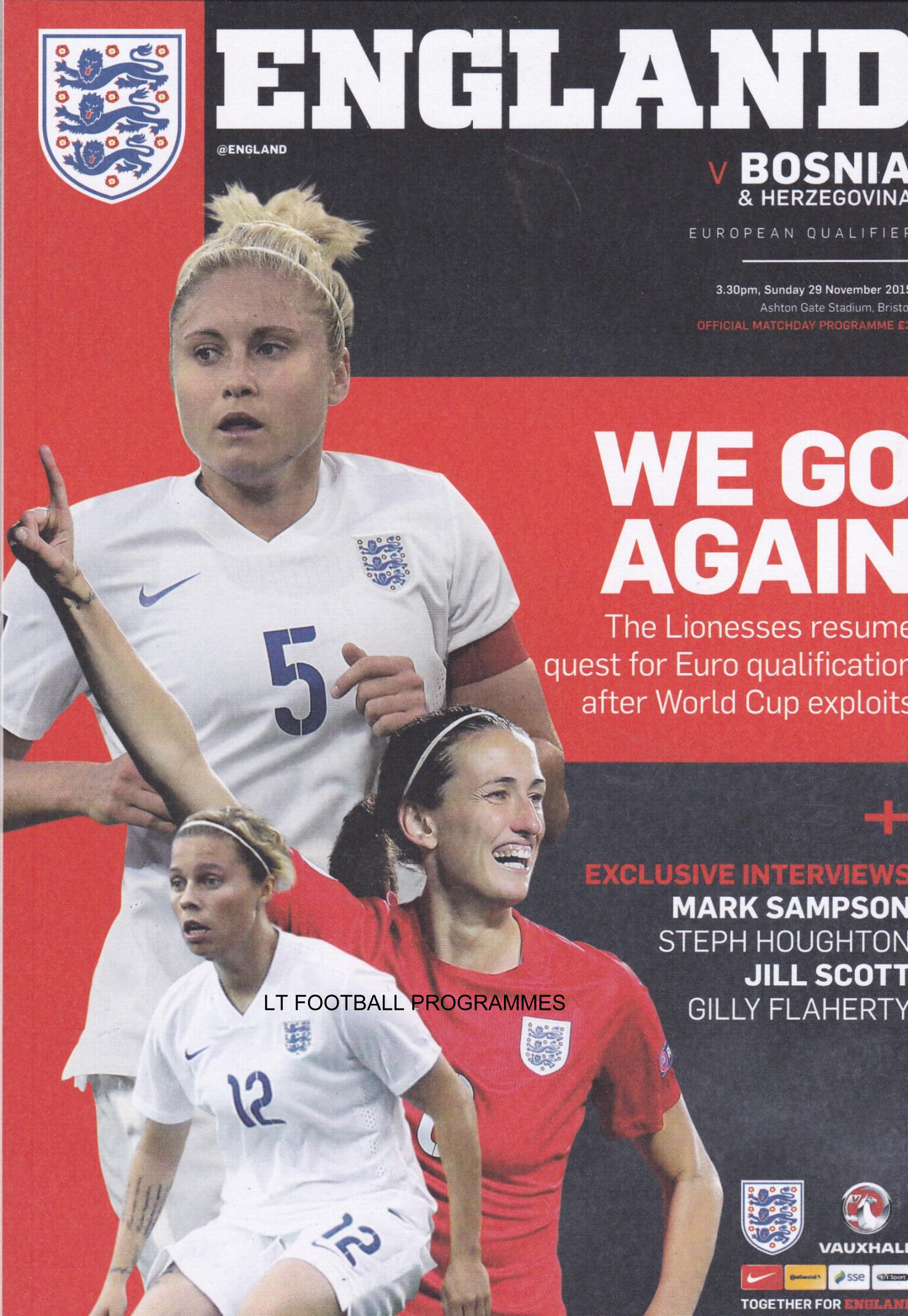2015 - ENGLAND v BOSNIA (WOMENS)